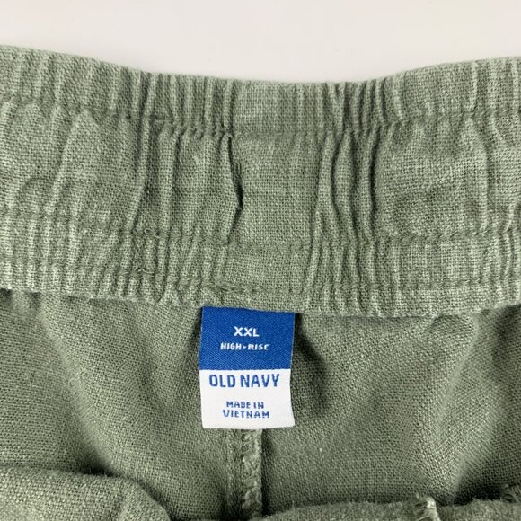 Old Navy Olive Linen Blend High Rise Pull On Shorts XXL - Picture 3 of 5